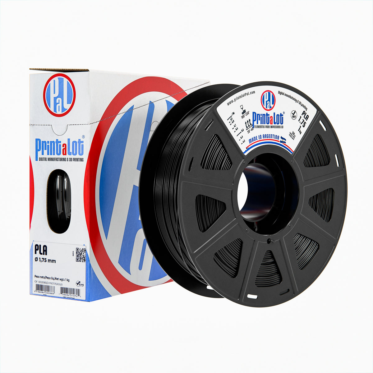 Pack x 10 PLA 1 kg negro