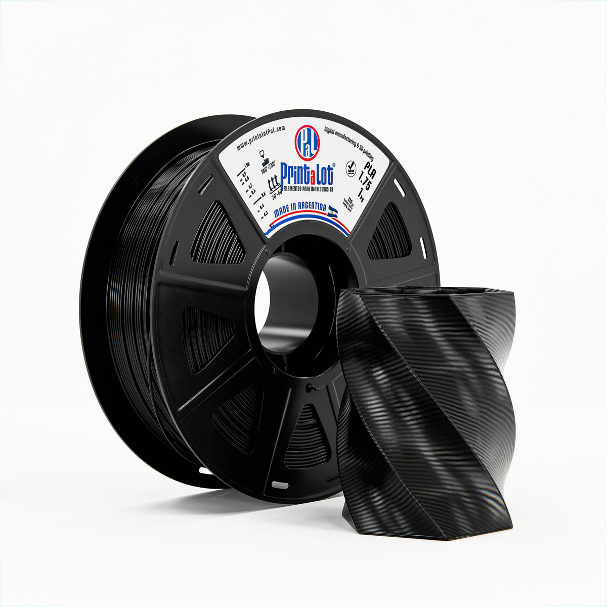 Pack x 10 PLA 1 kg negro